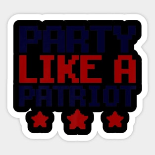 Party Like A Patriot America Usa Funny Patriotic Sticker